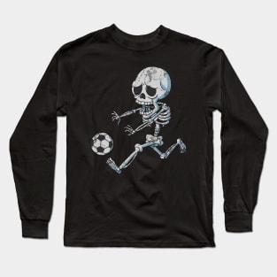 Halloween Soccer Skeleton Long Sleeve T-Shirt